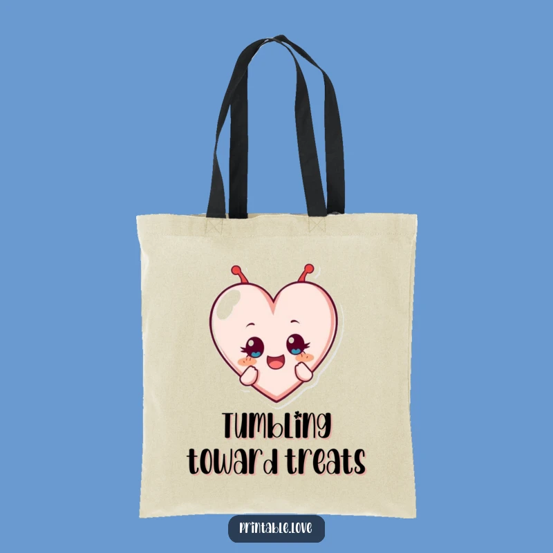 Funny Heart Tote Bag: Tumbling with Delight - Carry Your Joy!