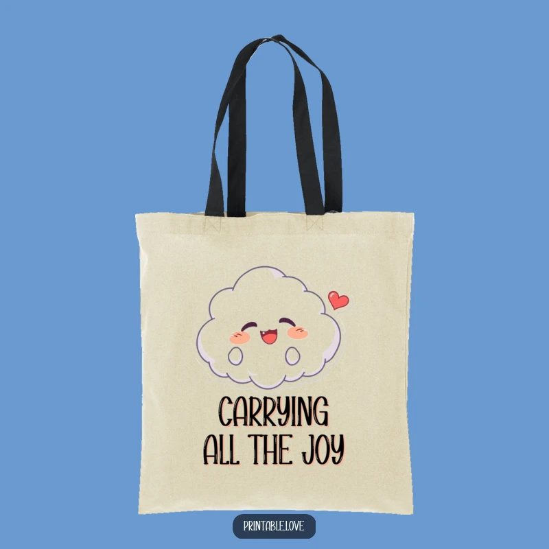 Funny Kawaii Cloud Tote Bag - Giggle-Inducing Shopper, Perfect Cute Funny Gift
