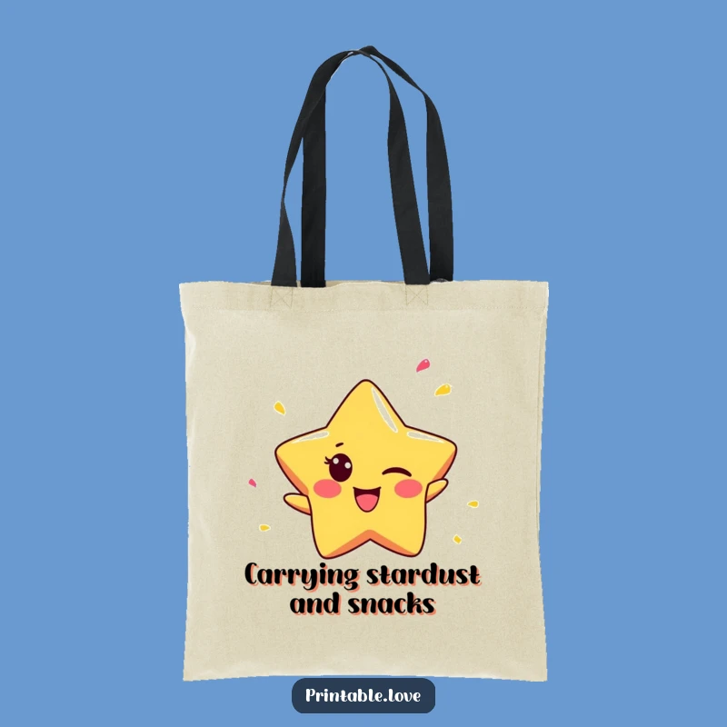 Funny Star Tote Bag: Winking Confetti Fun, Chic Accessory, Perfect Funny Gift!