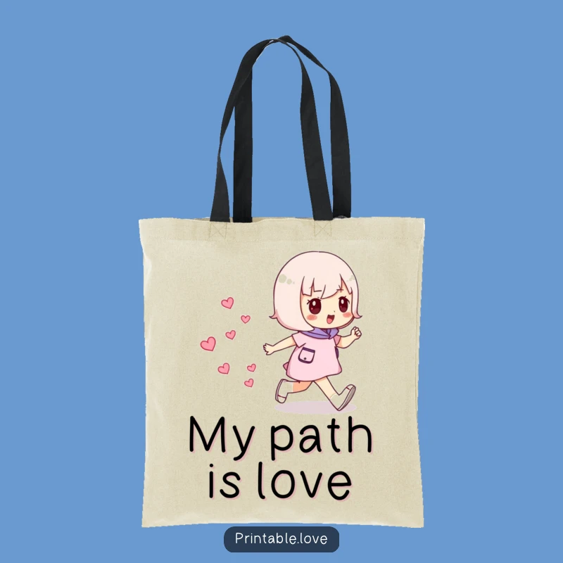 Funny Striding Hearts Tote Bag: Carry Confidence & Love!